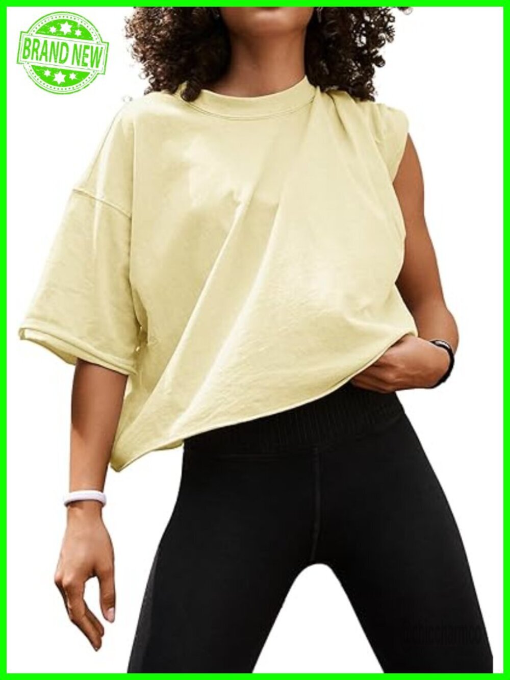 Crop Top Short Sleeve Cotton Blend Yoga Athletic Running T-Shirt